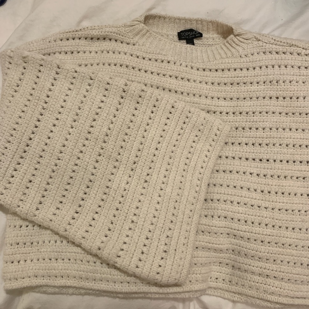 Topshop Bell Sleeve Cropped Sweater
